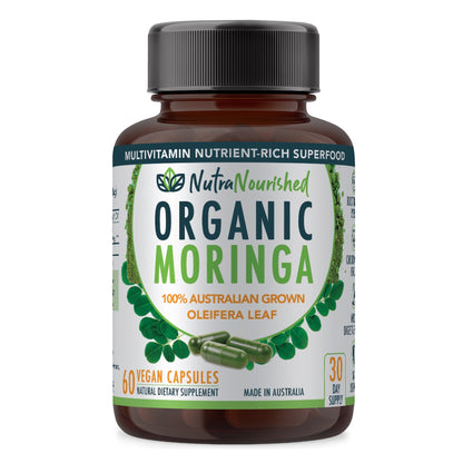 Organic Pure Moringa Leaf Capsules , 60 Vegan Capsules-0