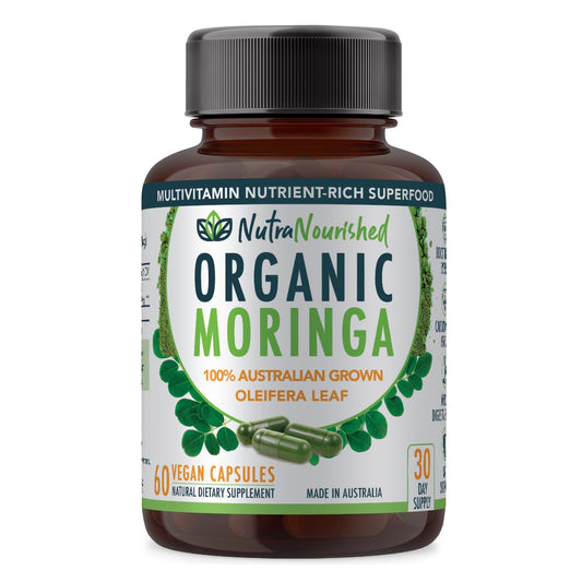 Organic Pure Moringa Leaf Capsules , 60 Vegan Capsules-0